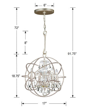 Crystorama - 9025-OS-CL-MWP - Four Light Mini Chandelier - Solaris - Olde Silver