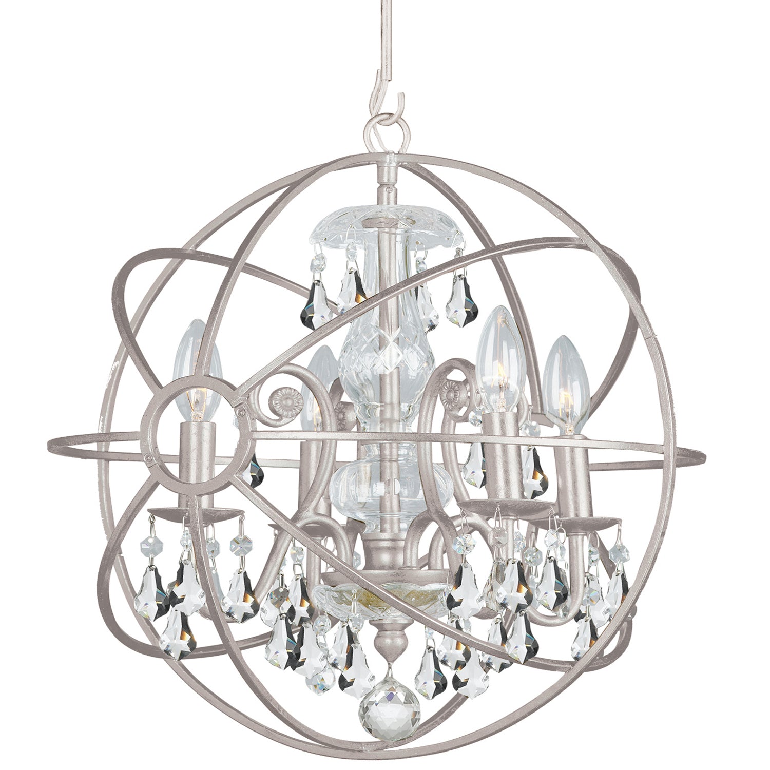 Crystorama - 9025-OS-CL-MWP - Four Light Mini Chandelier - Solaris - Olde Silver