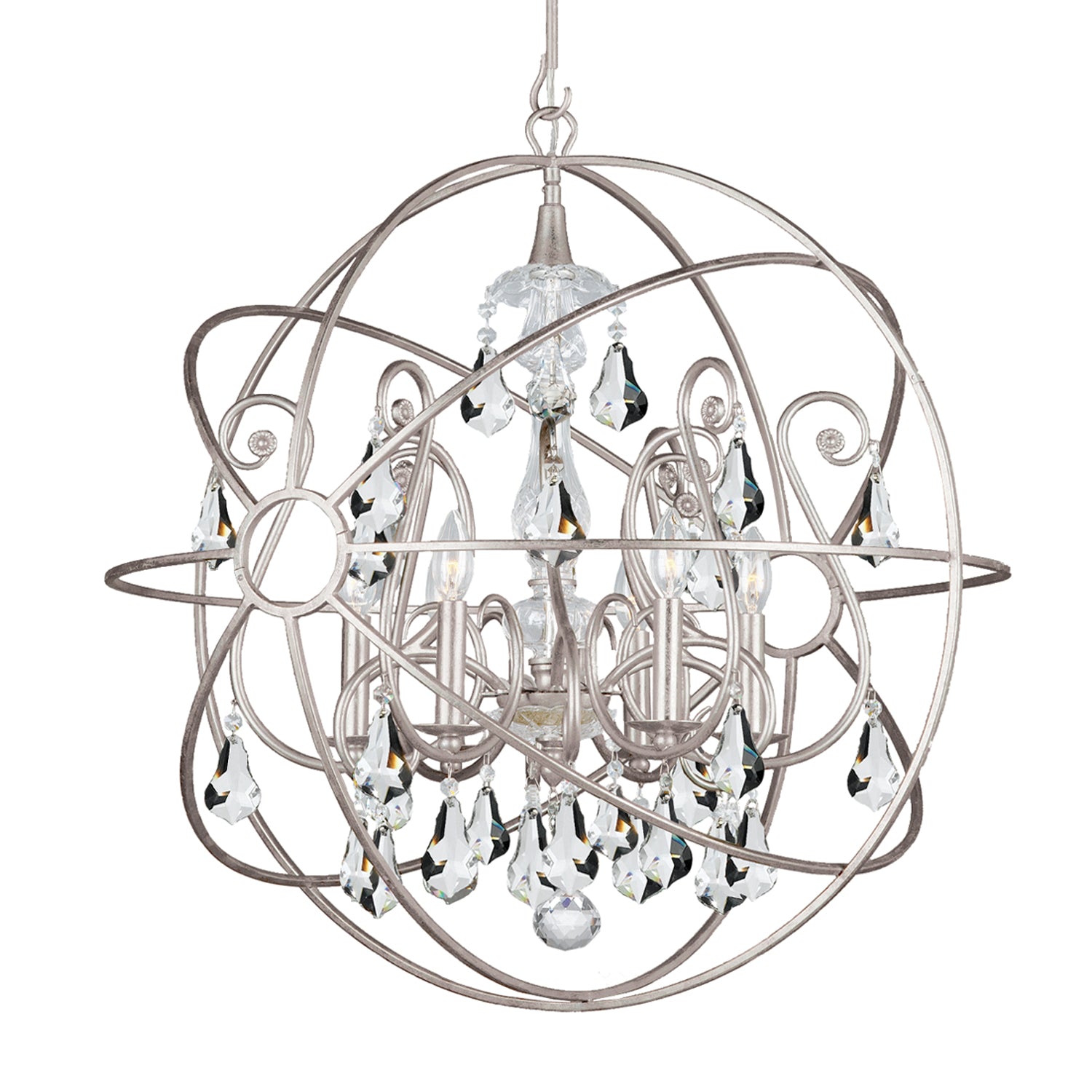 Crystorama - 9026-OS-CL-MWP - Five Light Chandelier - Solaris - Olde Silver