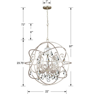 Crystorama - 9026-OS-CL-MWP - Five Light Chandelier - Solaris - Olde Silver