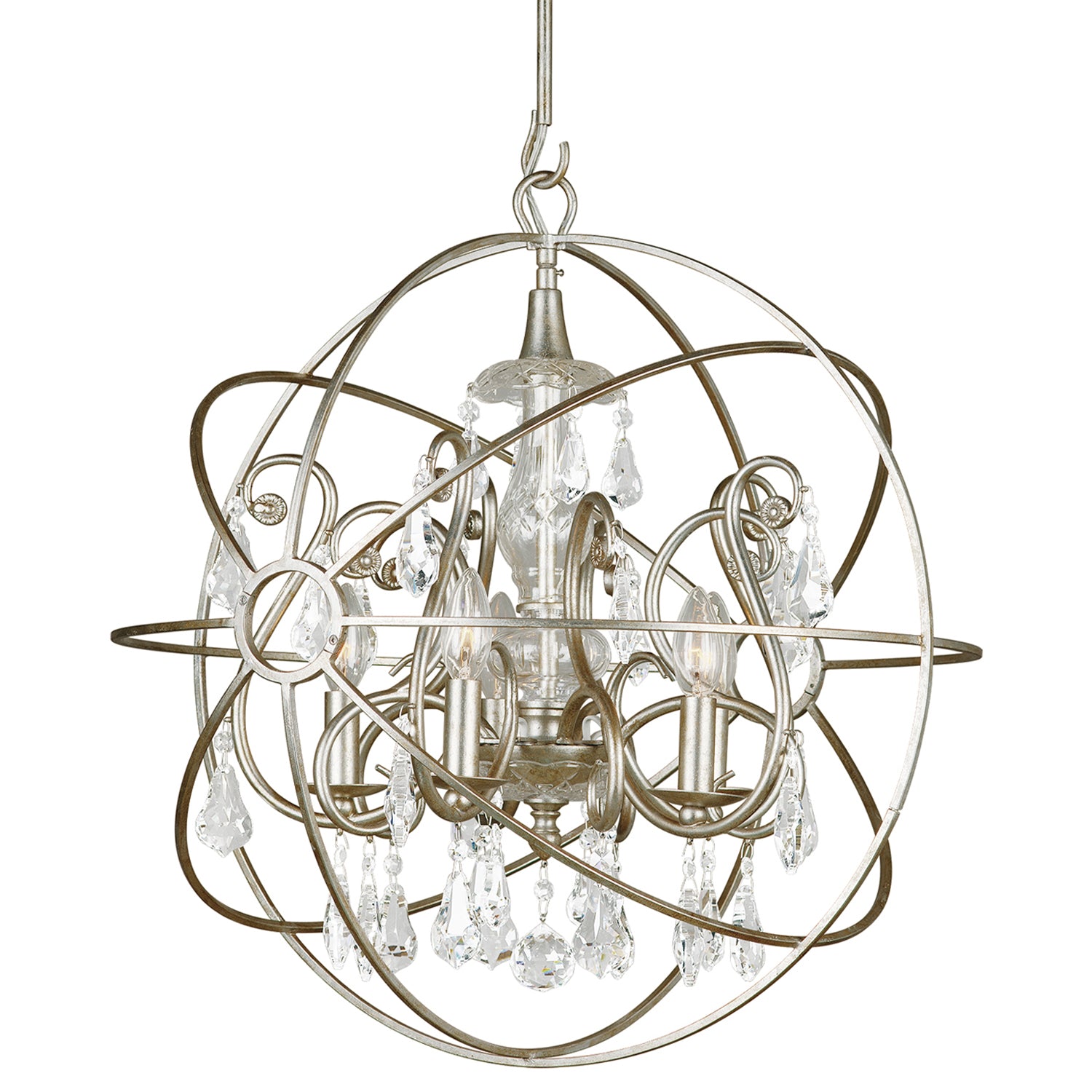 Crystorama - 9026-OS-CL-MWP - Five Light Chandelier - Solaris - Olde Silver