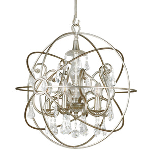 Crystorama - 9026-OS-CL-MWP - Five Light Chandelier - Solaris - Olde Silver