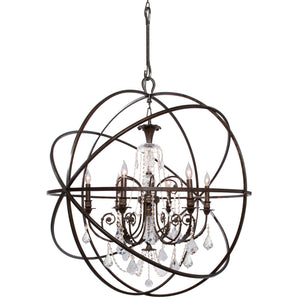 Crystorama - 9219-EB-CL-MWP - Six Light Chandelier - Solaris - English Bronze