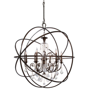 Crystorama - 9219-EB-CL-S - Six Light Chandelier - Solaris - English Bronze