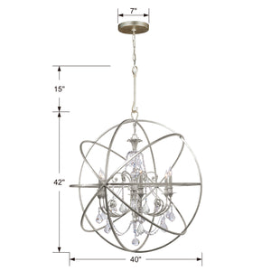 Crystorama - 9219-OS-CL-MWP - Six Light Chandelier - Solaris - Olde Silver