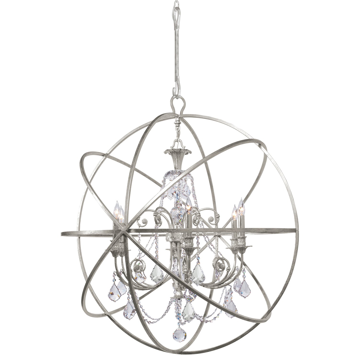 Crystorama - 9219-OS-CL-MWP - Six Light Chandelier - Solaris - Olde Silver