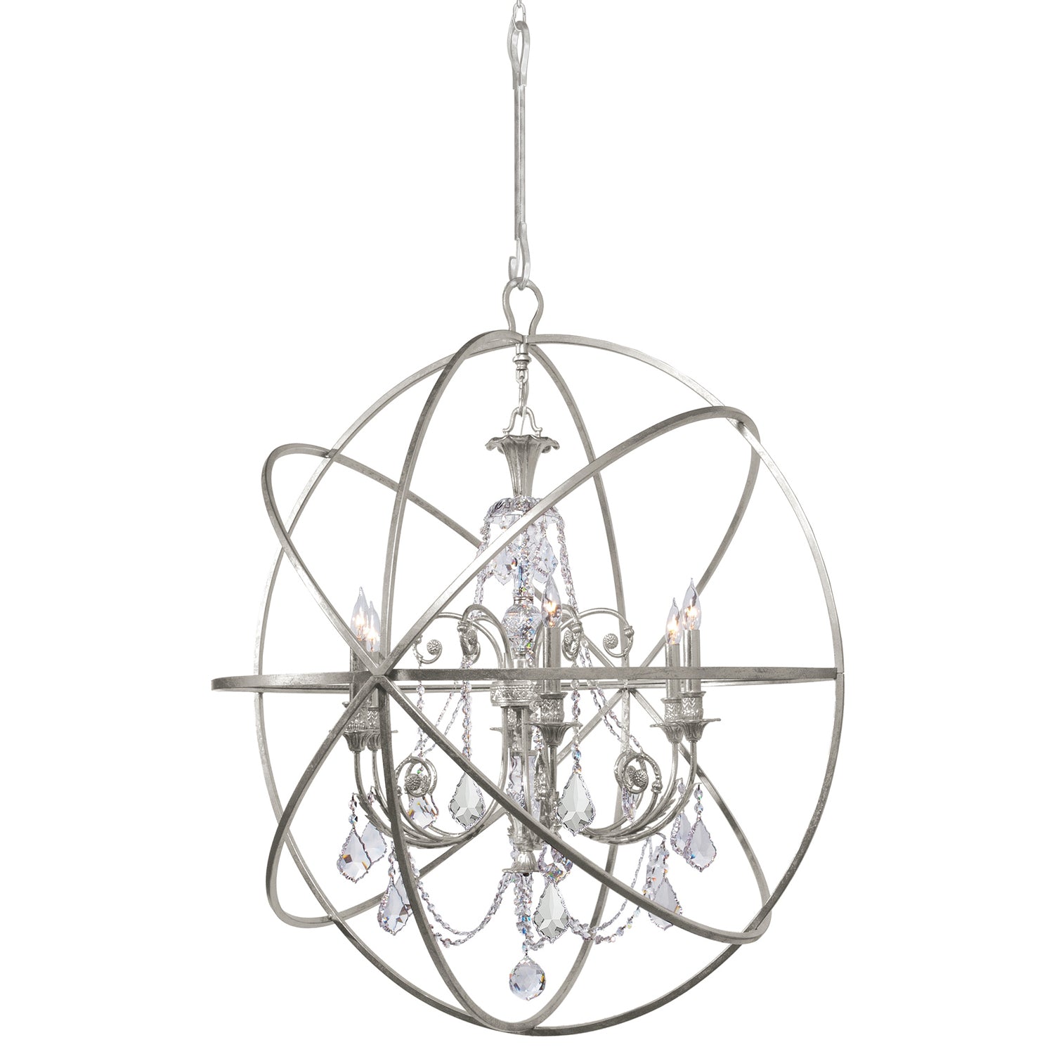 Crystorama - 9219-OS-CL-SAQ - Six Light Chandelier - Solaris - Olde Silver