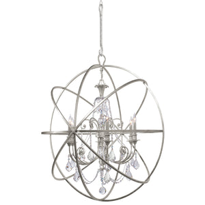 Crystorama - 9219-OS-CL-SAQ - Six Light Chandelier - Solaris - Olde Silver