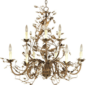 Maxim - 2852EG - Nine Light Chandelier - Elegante - Etruscan Gold