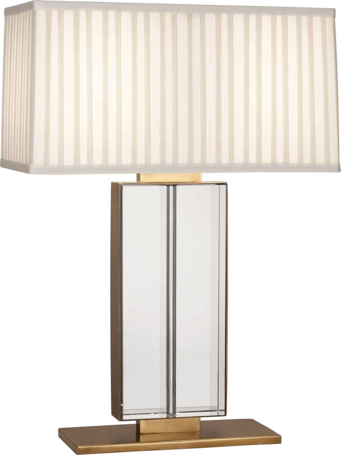 Robert Abbey - 1957 - Two Light Table Lamp - Sloan - Lead Crystal w/Aged Brass