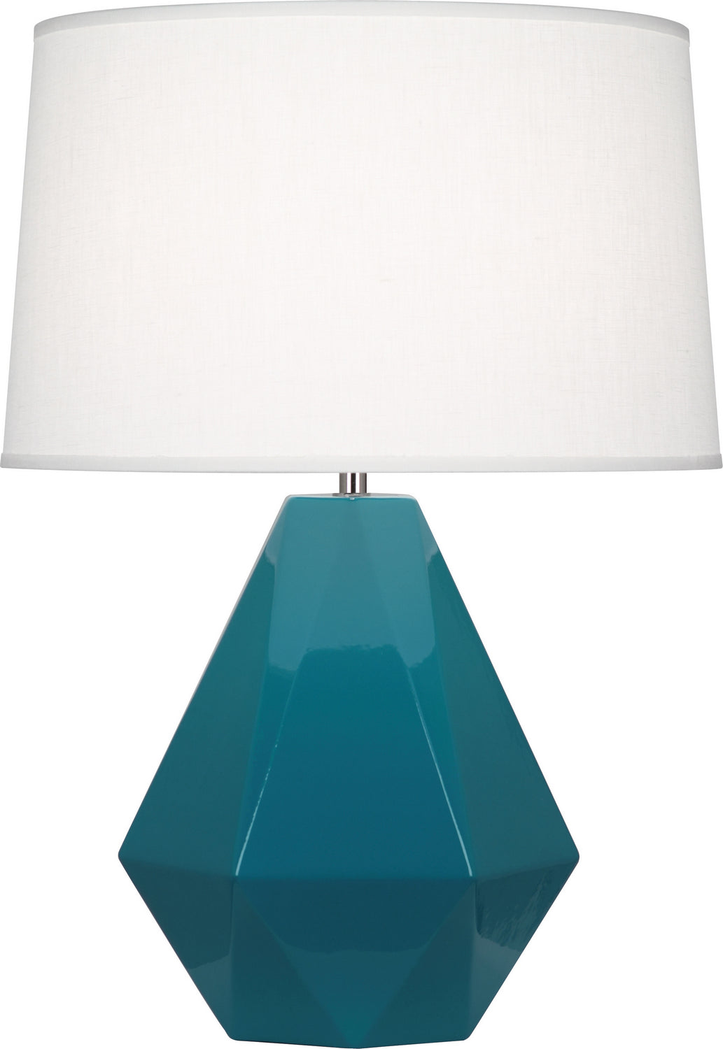 Robert Abbey - 934 - One Light Table Lamp - Delta - Peacock Glazed Ceramic w/Polished Nickel