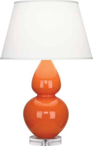 Robert Abbey - A675X - One Light Table Lamp - Double Gourd - Pumpkin Glazed Ceramic w/Lucite Base