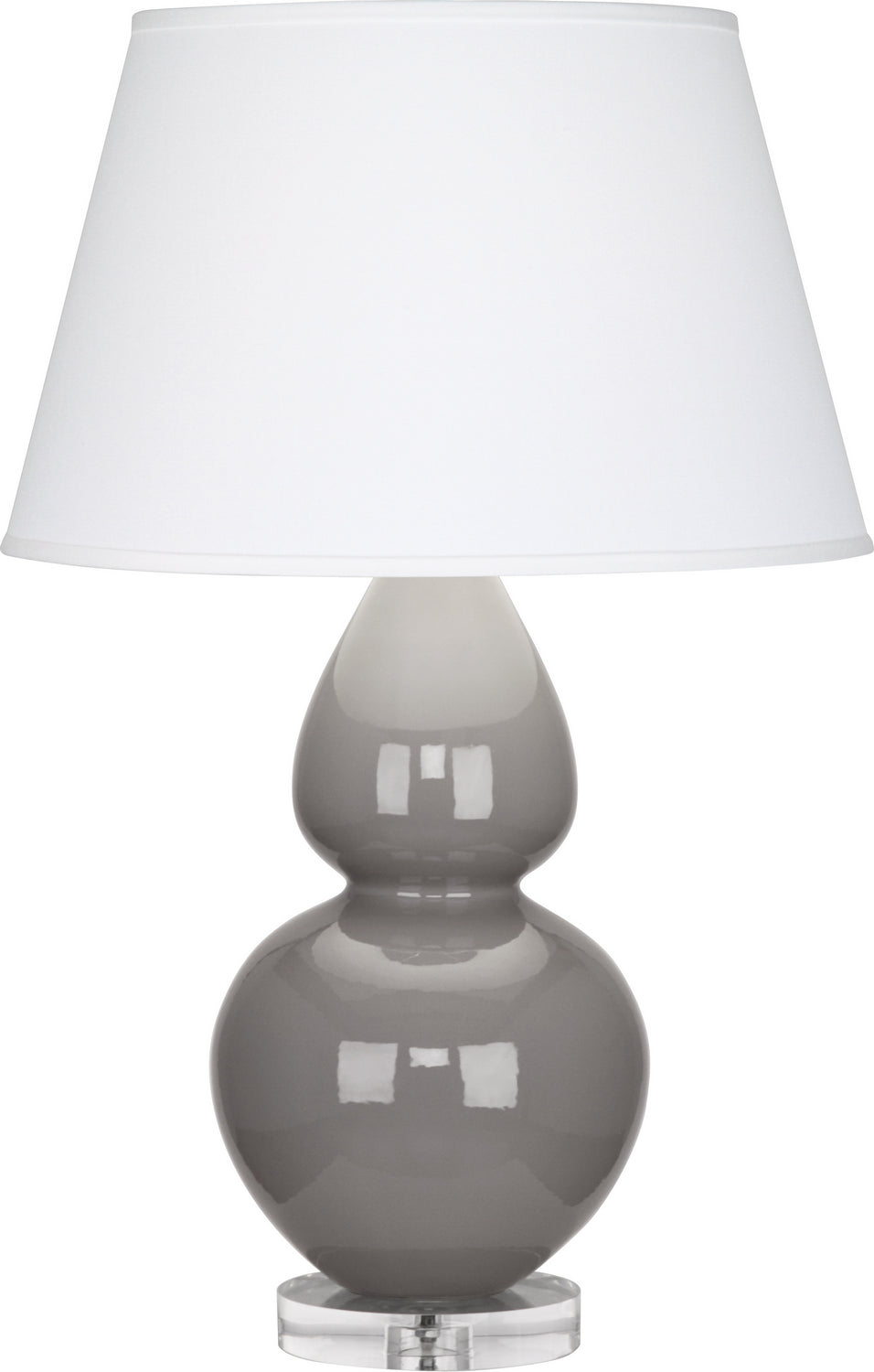 Robert Abbey - A750X - One Light Table Lamp - Double Gourd - Smoky Taupe Glazed Ceramic w/Lucite Base