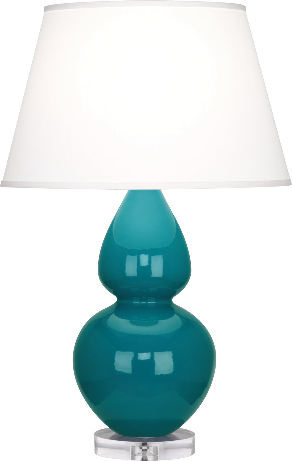 Robert Abbey - A753X - One Light Table Lamp - Double Gourd - Peacock Glazed Ceramic w/Lucite Base