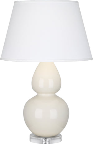 Robert Abbey - A756X - One Light Table Lamp - Double Gourd - Bone Glazed Ceramic w/Lucite Base