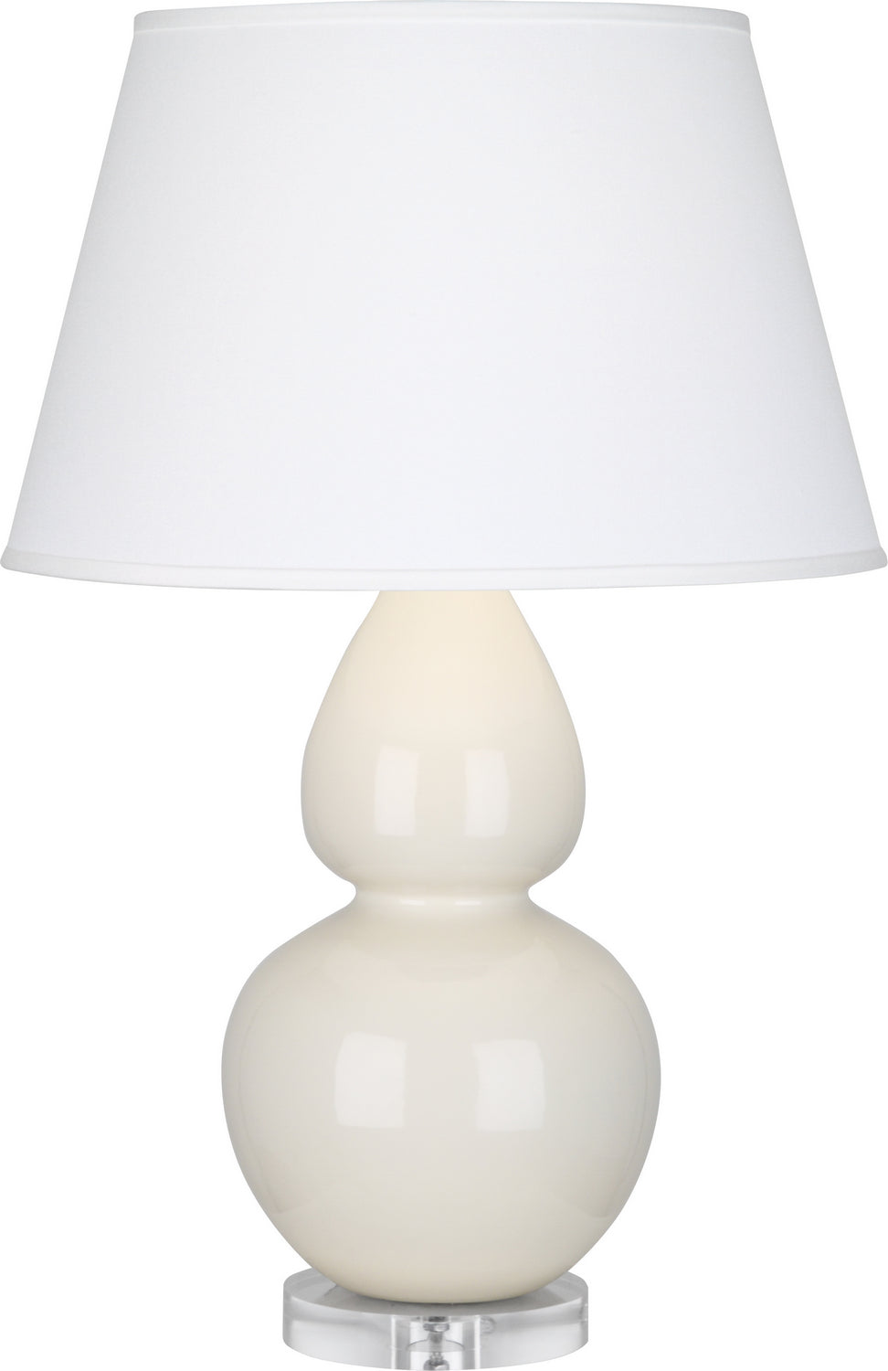 Robert Abbey - A756X - One Light Table Lamp - Double Gourd - Bone Glazed Ceramic w/Lucite Base