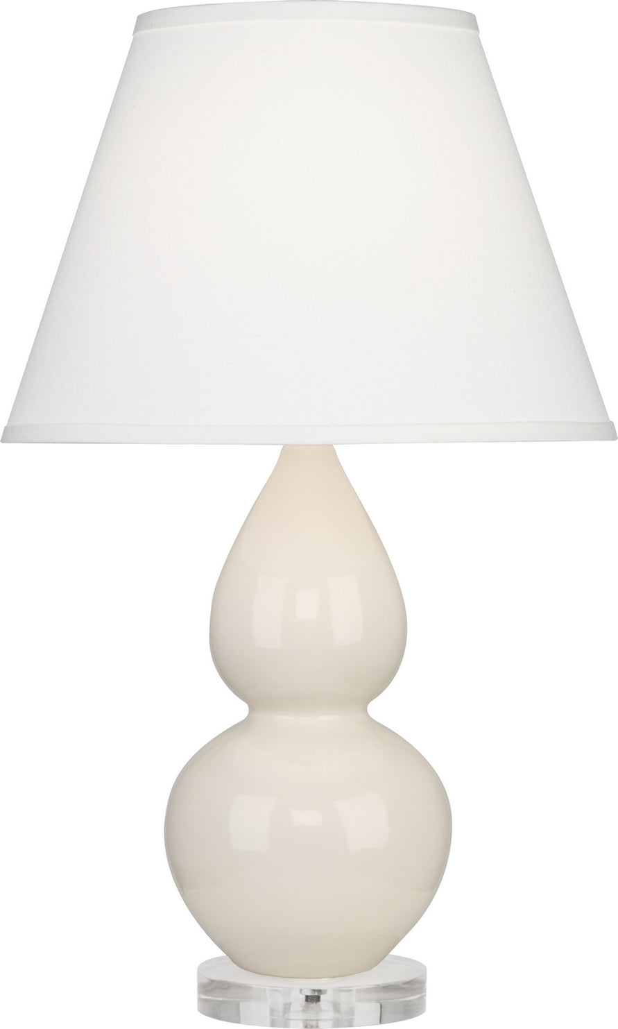 Robert Abbey - A776X - One Light Accent Lamp - Small Double Gourd - Bone Glazed Ceramic w/Lucite