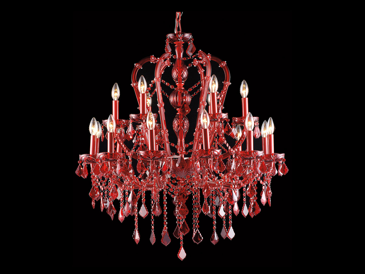 Avenue Lighting - HF1040-RED - 18 Light Chandelier - Crimson Blvd. - Red Crystal