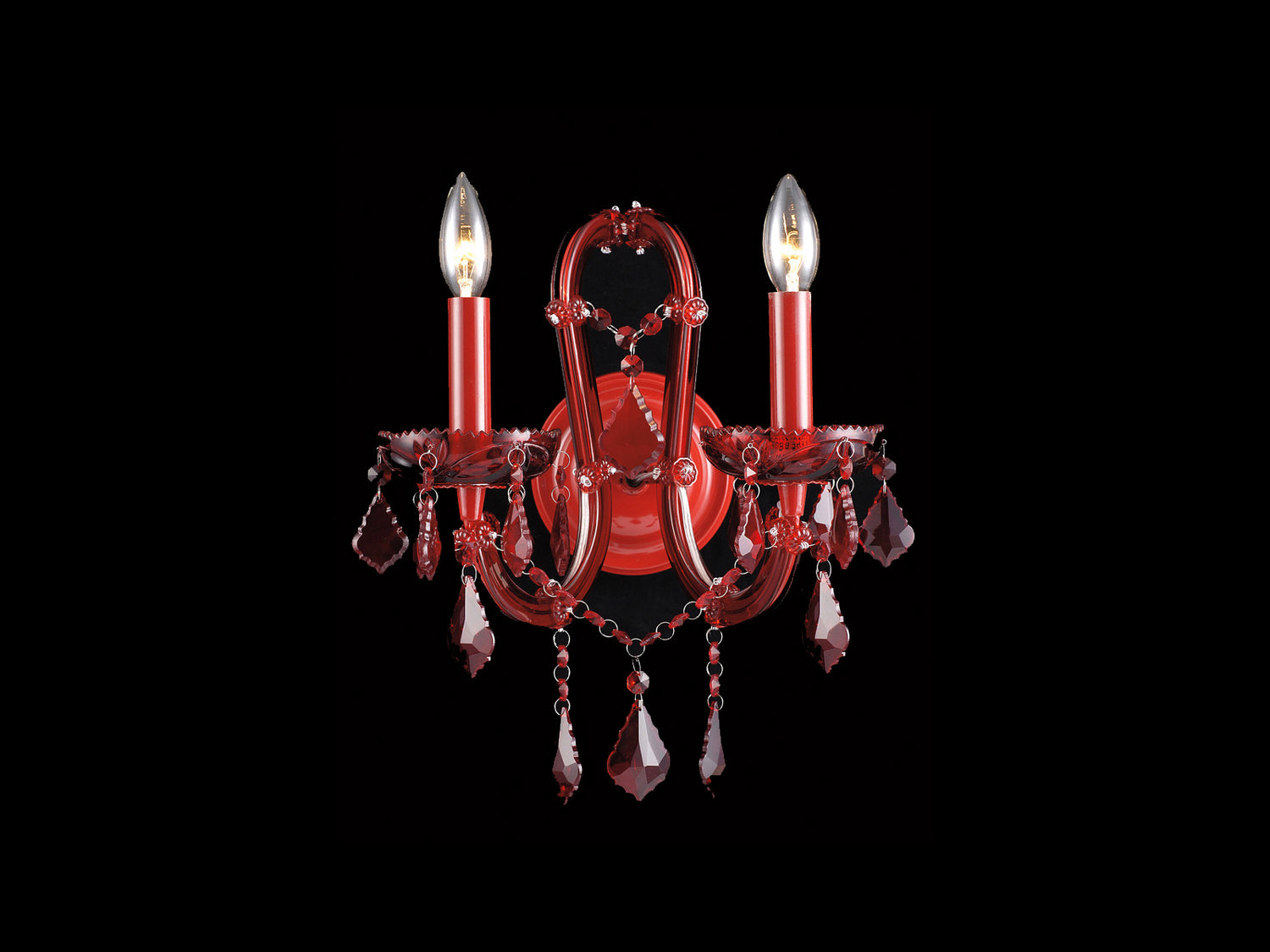 Avenue Lighting - HF1041-RED - Two Light Wall Sconce - Crimson Blvd. - Red Crystal