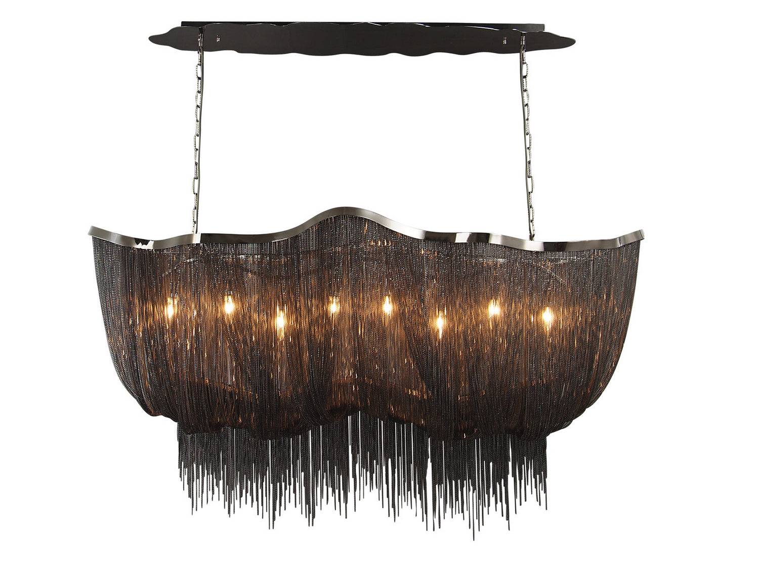 Avenue Lighting - HF1401-BLK - Eight Light Chandelier - Mullholand Dr. - Black Chrome Jewelry Chain