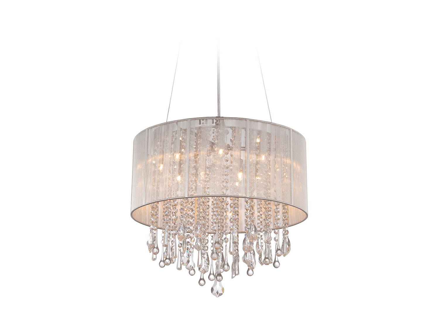 Avenue Lighting - HF1502-SLV - 12 Light Dual Mount/Flush & Hanging - Beverly Dr. - Silver Silk String