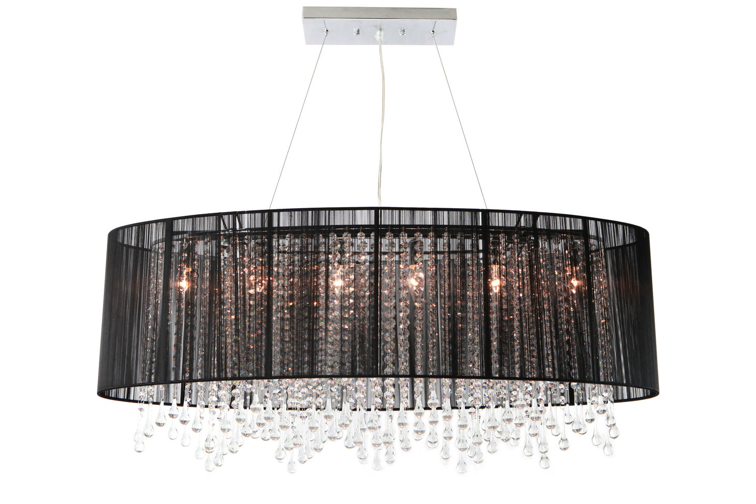 Avenue Lighting - HF1503-BLK - Six Light Dual Mount/Flush & Hanging - Beverly Dr. - Black Silk String