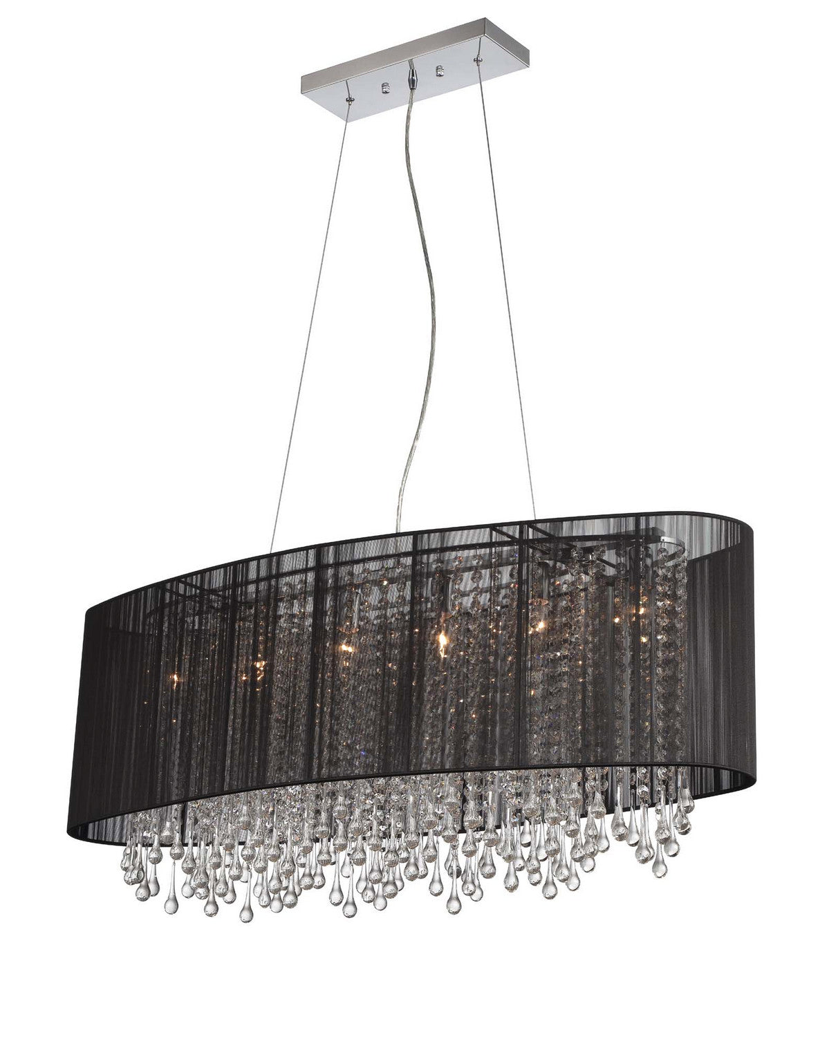 Avenue Lighting - HF1503-BLK - Six Light Dual Mount/Flush & Hanging - Beverly Dr. - Black Silk String