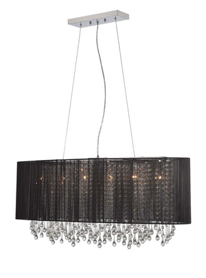 Avenue Lighting - HF1503-BLK - Six Light Dual Mount/Flush & Hanging - Beverly Dr. - Black Silk String