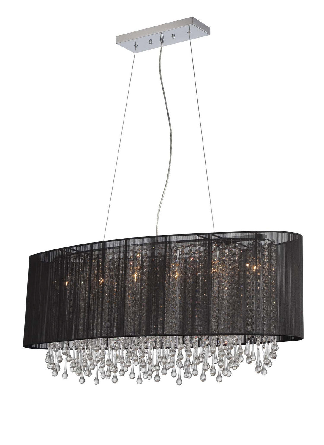 Avenue Lighting - HF1503-BLK - Six Light Dual Mount/Flush & Hanging - Beverly Dr. - Black Silk String