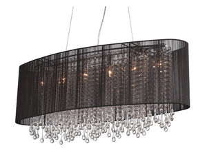 Avenue Lighting - HF1503-BLK - Six Light Dual Mount/Flush & Hanging - Beverly Dr. - Black Silk String