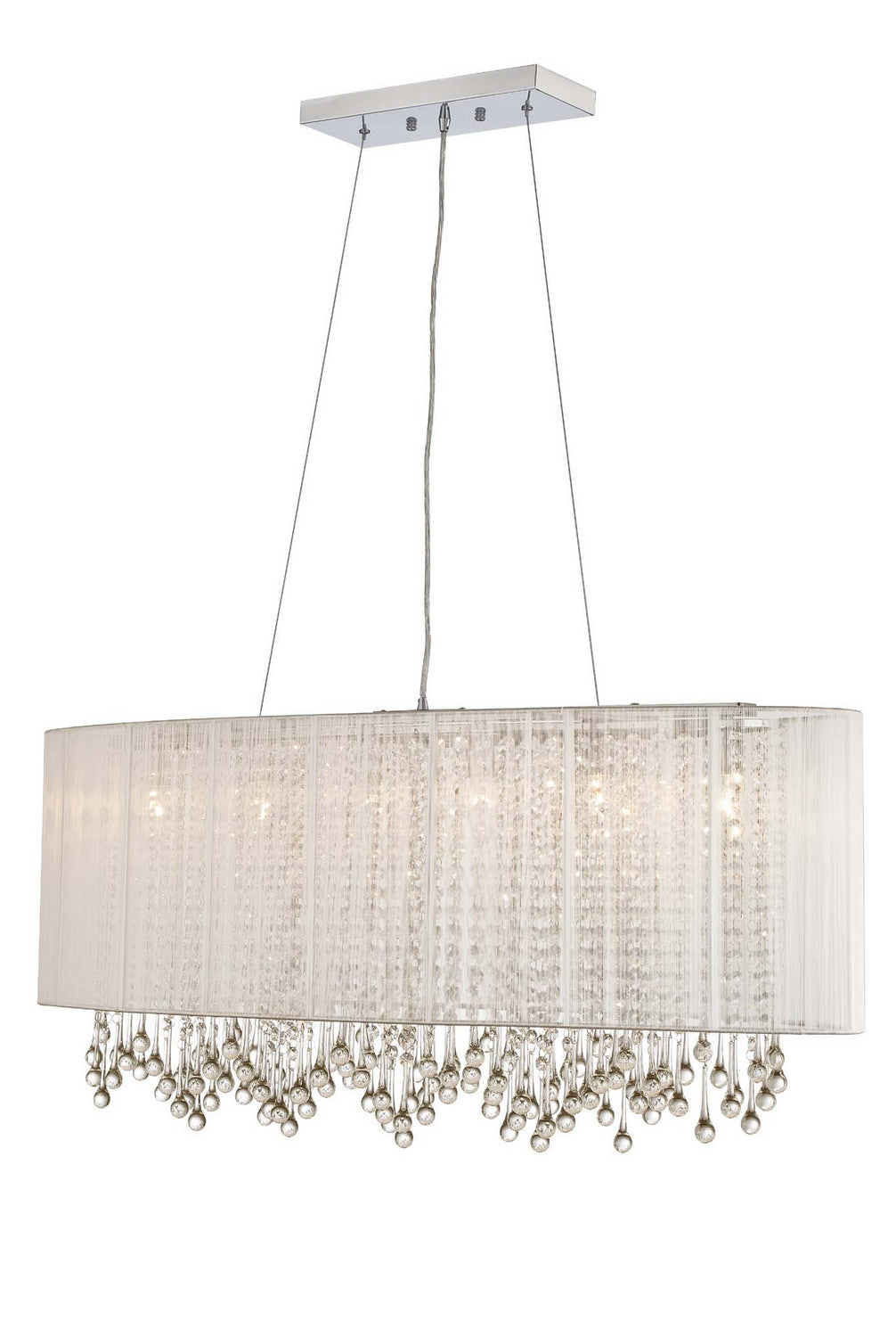 Avenue Lighting - HF1503-SLV - Six Light Chandelier - Beverly Dr. - Silver Silk String