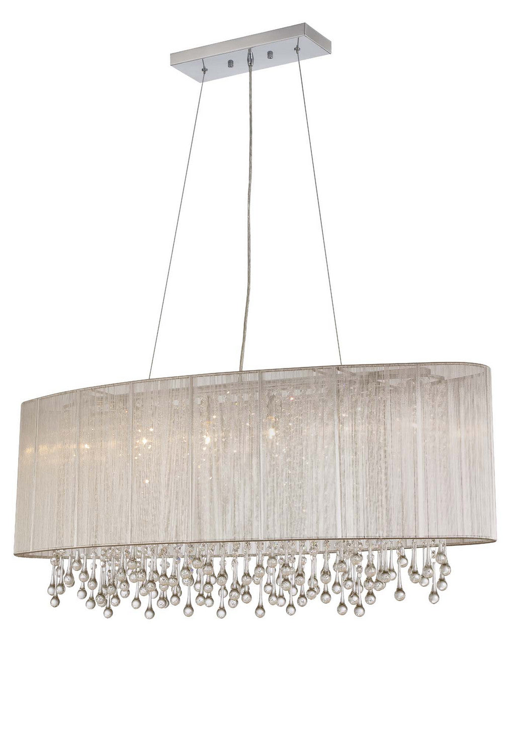 Avenue Lighting - HF1503-SLV - Six Light Chandelier - Beverly Dr. - Silver Silk String