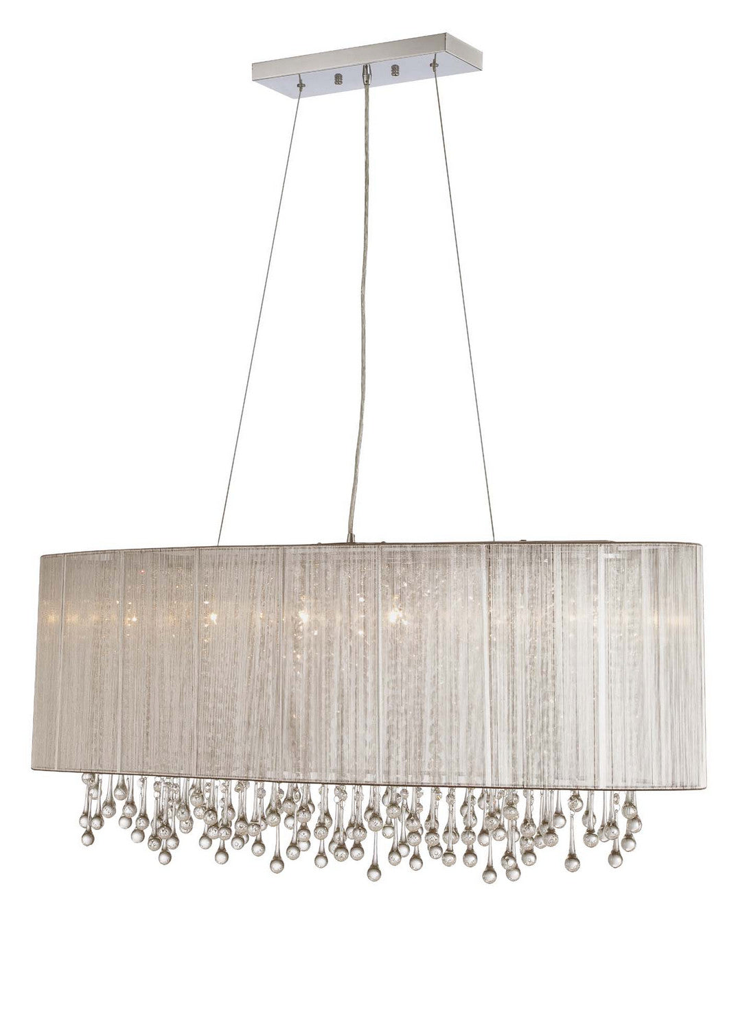 Avenue Lighting - HF1503-SLV - Six Light Chandelier - Beverly Dr. - Silver Silk String