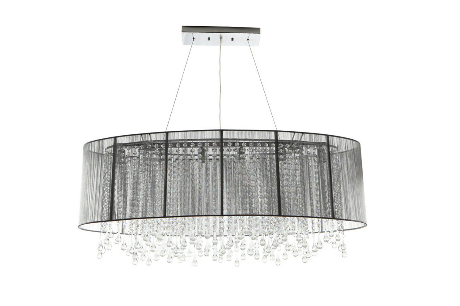 Avenue Lighting - HF1503-SLV - Six Light Chandelier - Beverly Dr. - Silver Silk String