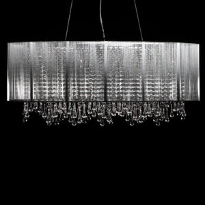 Avenue Lighting - HF1503-SLV - Six Light Chandelier - Beverly Dr. - Silver Silk String