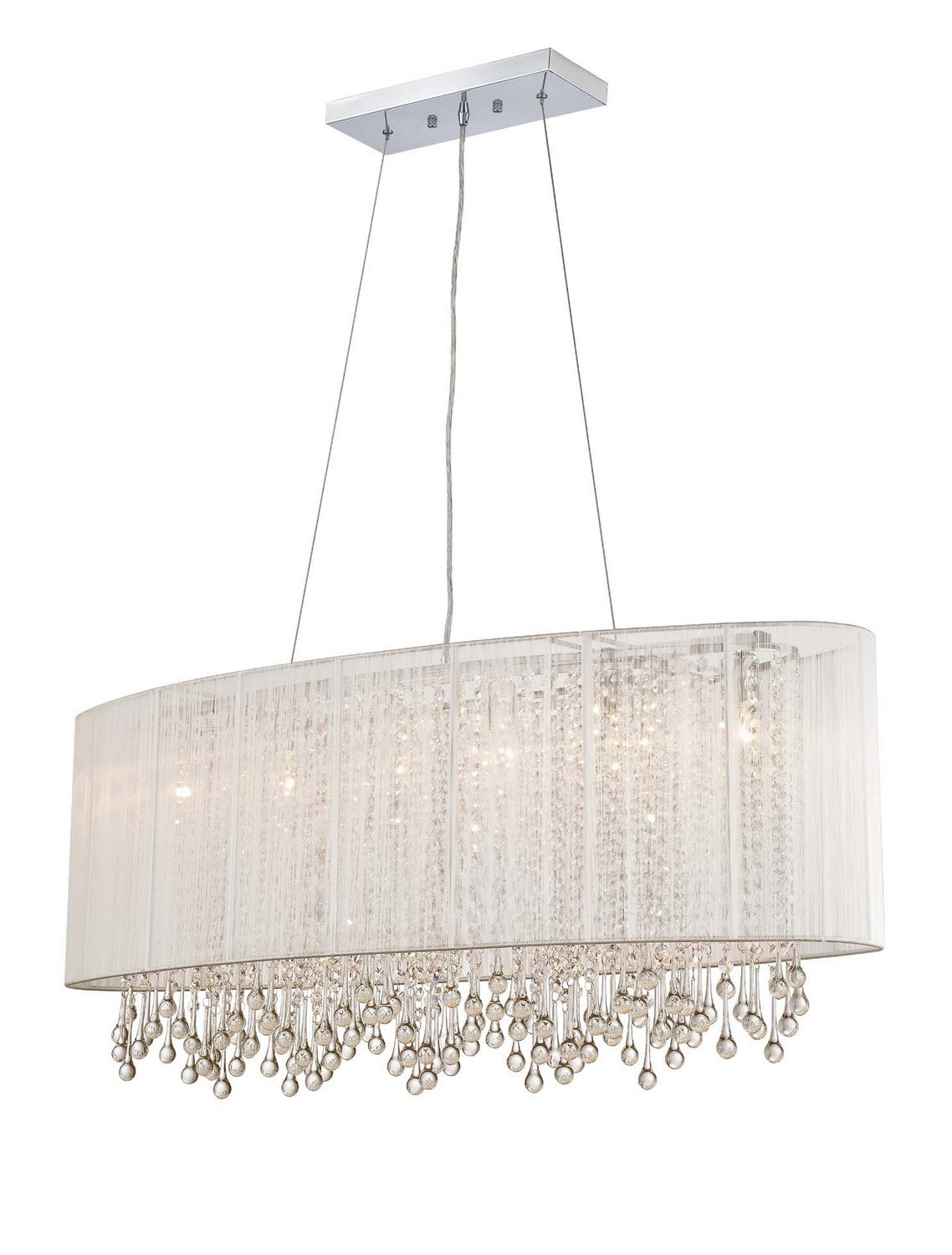 Avenue Lighting - HF1503-WHT - Six Light Chandelier - Beverly Dr. - White Silk String