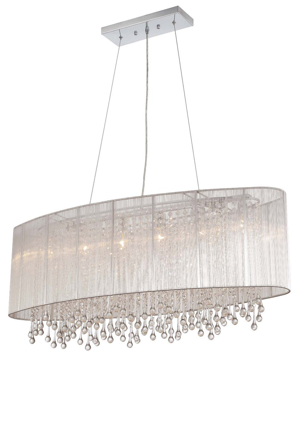 Avenue Lighting - HF1503-WHT - Six Light Chandelier - Beverly Dr. - White Silk String