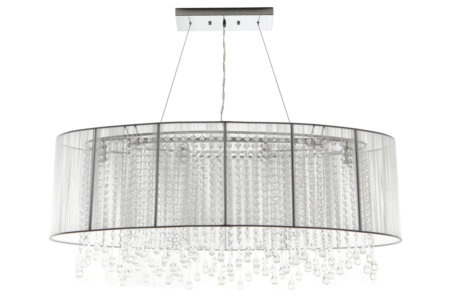 Avenue Lighting - HF1503-WHT - Six Light Chandelier - Beverly Dr. - White Silk String