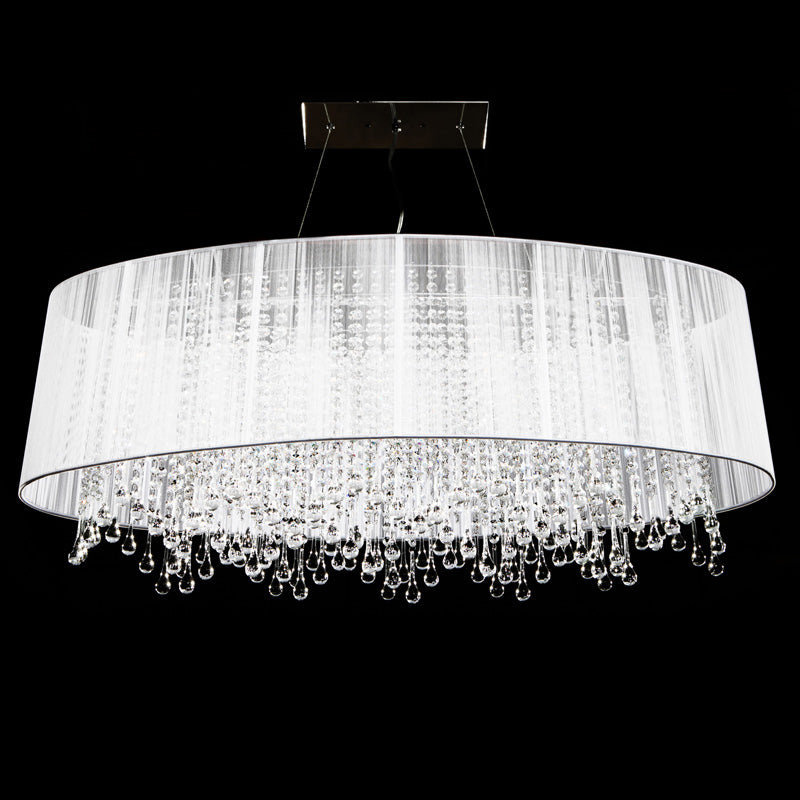 Avenue Lighting - HF1503-WHT - Six Light Chandelier - Beverly Dr. - White Silk String