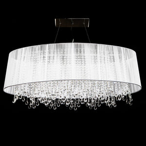 Avenue Lighting - HF1503-WHT - Six Light Chandelier - Beverly Dr. - White Silk String