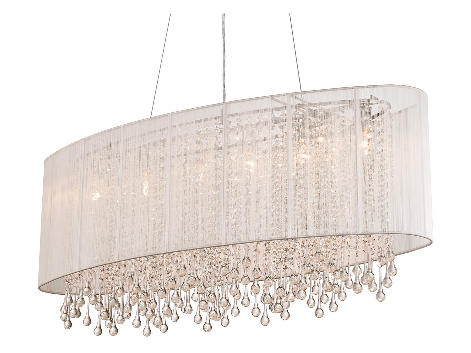 Avenue Lighting - HF1503-WHT - Six Light Chandelier - Beverly Dr. - White Silk String