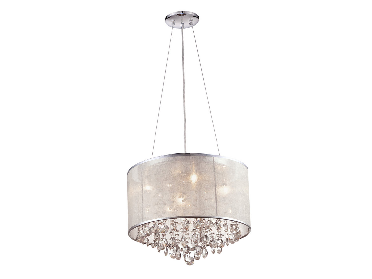 Avenue Lighting - HF1504-SLV - LED Dual Sconce - Riverside Dr. - Silver Organza Silk