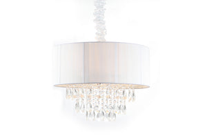 Avenue Lighting - HF1506-WHT - Five Light Chandelier - Vineland Ave. - White Silk String