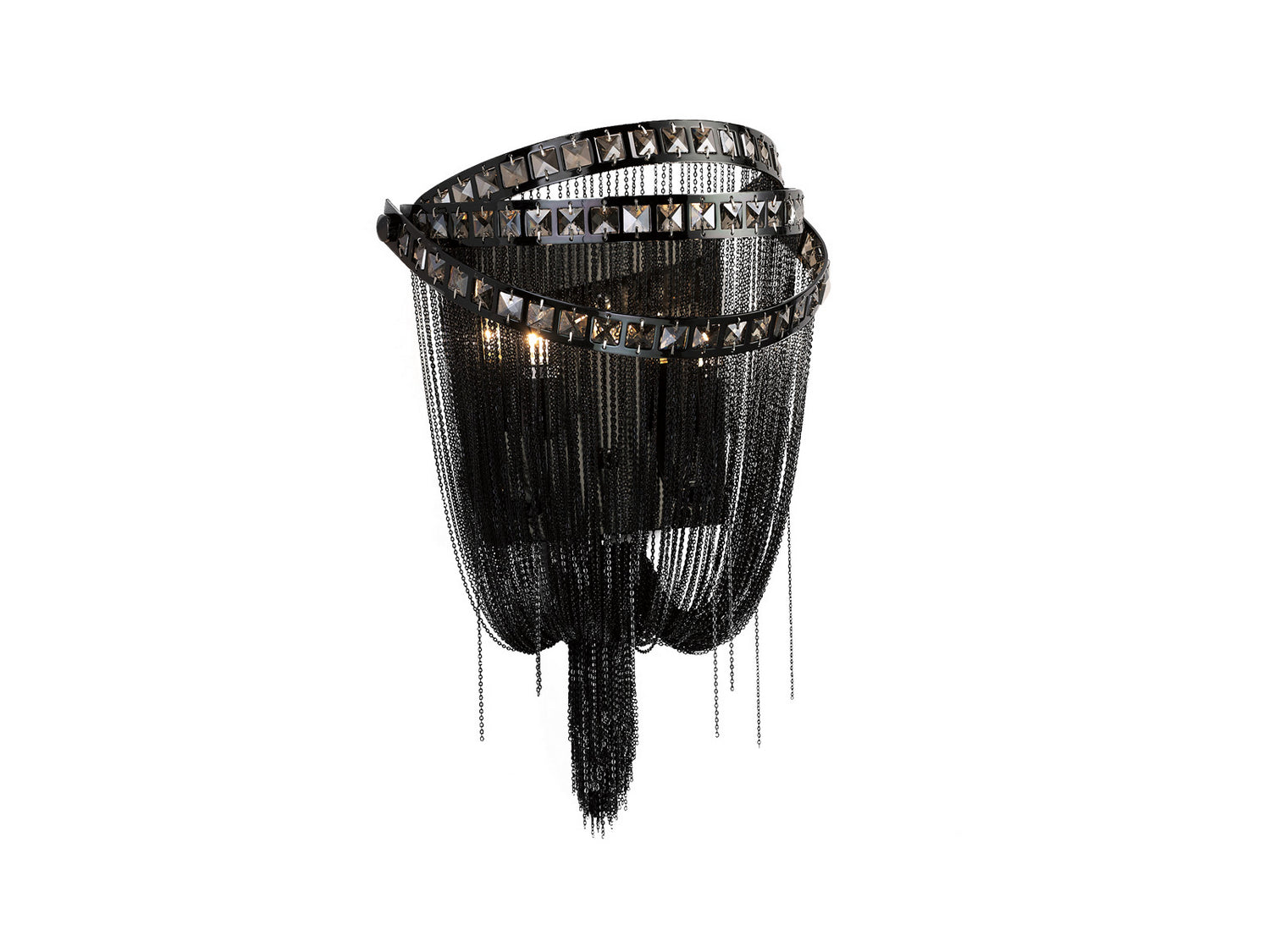 Avenue Lighting - HF1607-BLK - Two Light Wall Sconce - Wilshire Blvd. - Black Chrome/Smoke Crystal