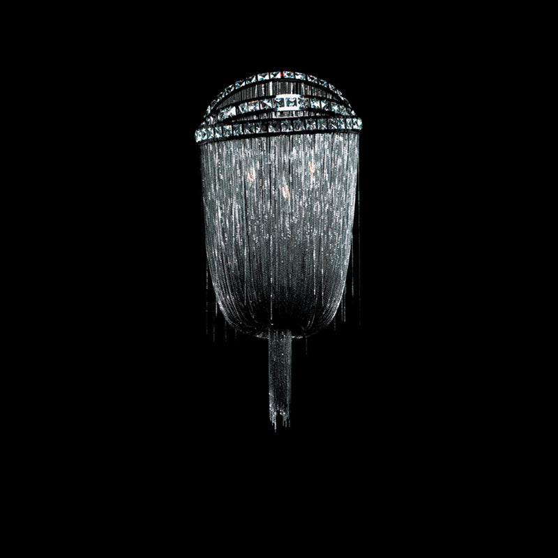 Avenue Lighting - HF1608-BLK - Four Light Foyear Hanging Fixture - Wilshire Blvd. - Black Chrome / Smoke Crystal