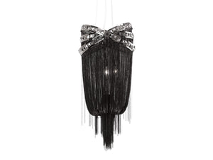 Avenue Lighting - HF1608-BLK - Four Light Foyear Hanging Fixture - Wilshire Blvd. - Black Chrome / Smoke Crystal