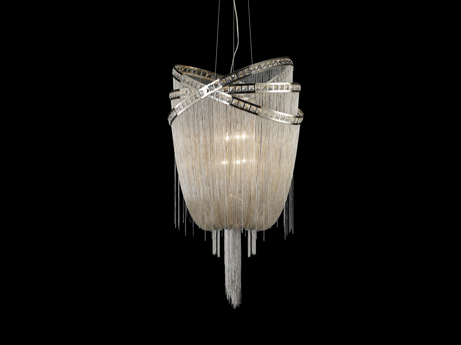 Avenue Lighting - HF1608-NCK - Four Light Chandelier - Wilshire Blvd. - Polish Nickel/Crystal