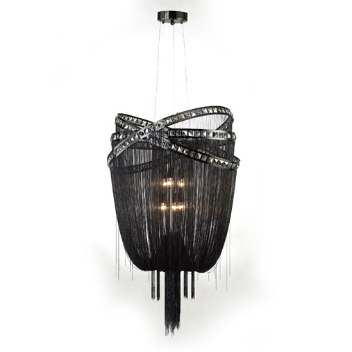 Avenue Lighting - HF1609-BLK - Six Light Chandelier - Wilshire Blvd. - Black Chrome/Smoke Crystal