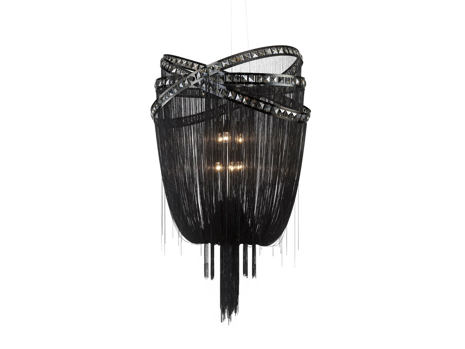 Avenue Lighting - HF1609-BLK - Six Light Chandelier - Wilshire Blvd. - Black Chrome/Smoke Crystal