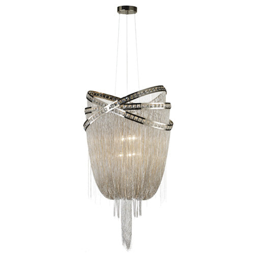 Avenue Lighting - HF1609-NCK - Six Light Chandelier - Wilshire Blvd. - Polish Nickel/Crystal